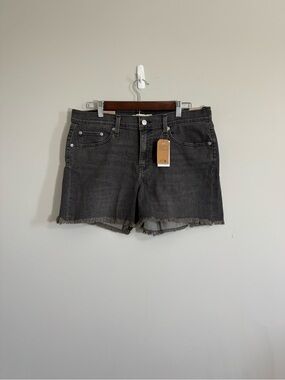 Levi's Women’s Black Frayed Hem Denim Shorts Size 32